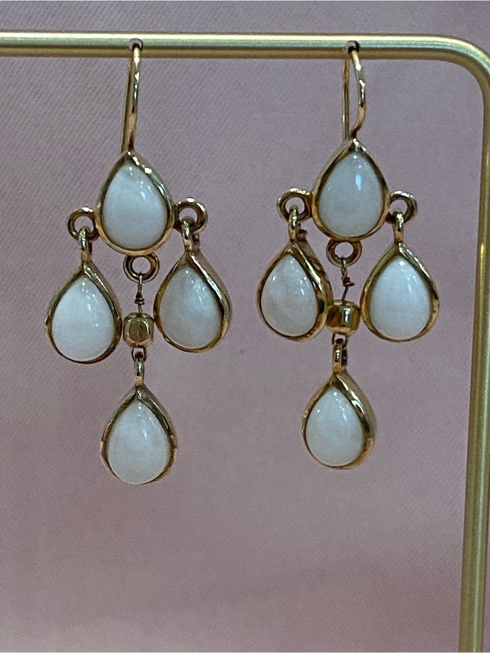 Sterling Gold Plated Artisan Made Chandelier Earrings